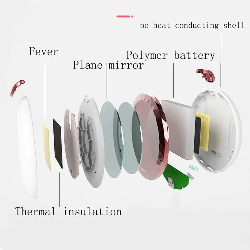 

4000mah Portable Cosmetic LED Makeup Mirror Light Hand Warmer Rechargeable Power Bank 3X Magnifying Makeup Folding Beauty Mirror