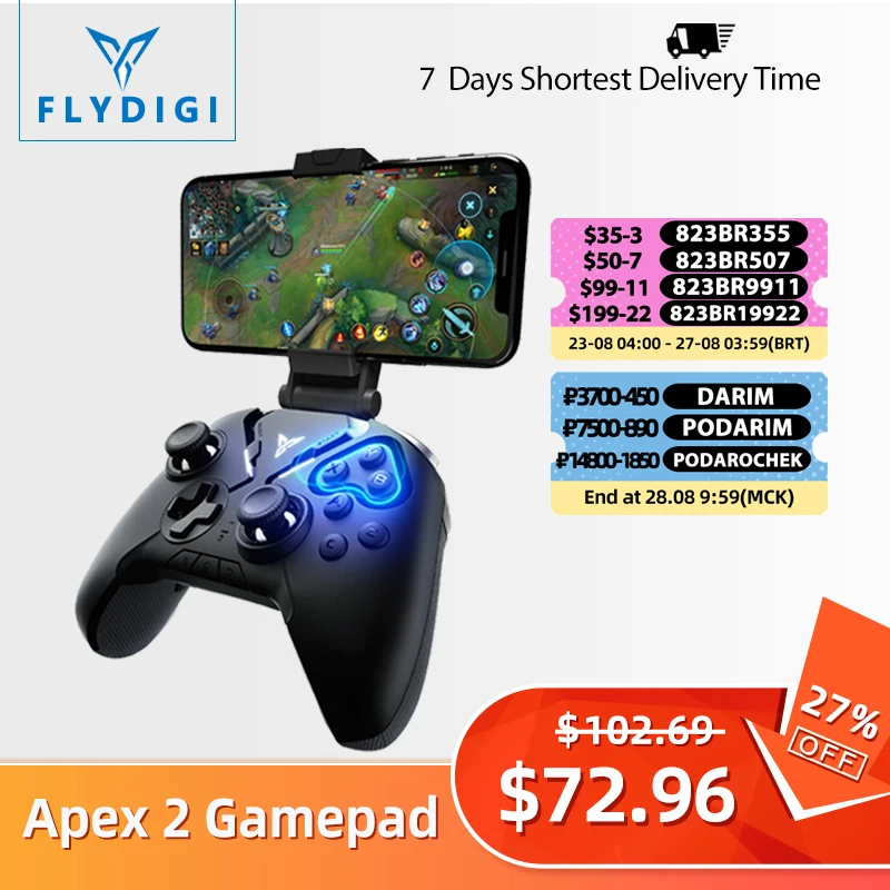 

Flydigi Apex 2 Gamepad Handle Bluetooth Game Controller Wireless Gamepad for Android / iPhone / PC