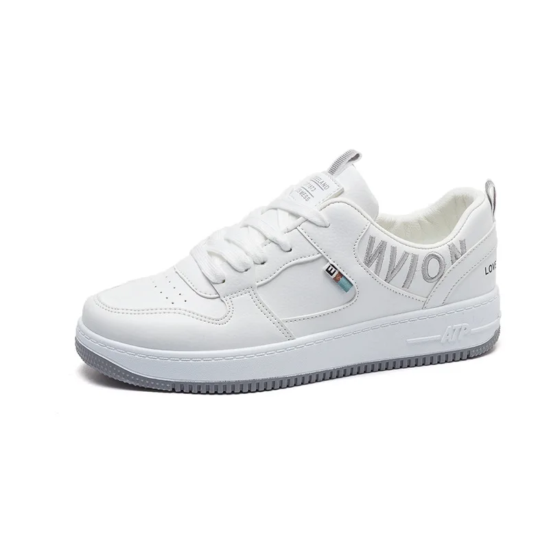 

White Shoes Female 2021 nian New Autumn Women's Shoes All-Matching Flat Shoes Sports Shoes Leather Skateboard Shoes