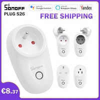 sonoff s26 plug smart socket s26tpf de wifi timer remote control ewelink app work with alexa google assistant smartthings alice