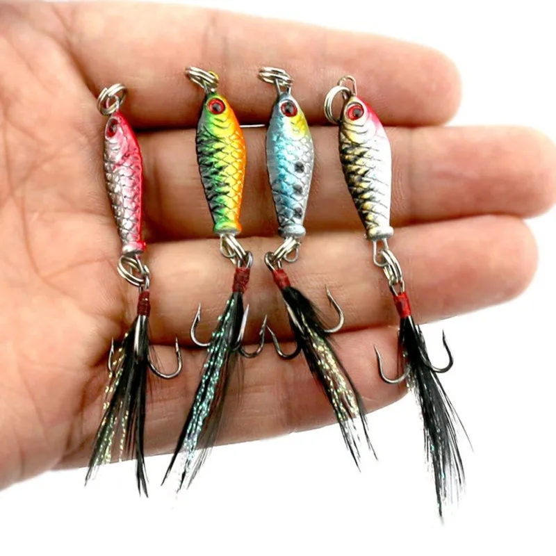 

4pcs/Lot Metal Sequins Fishing Lure 25mm Crankbait Jig Shads Spoon Artificial Baits Wobbler Rotating Bait Sea Lures Pesca