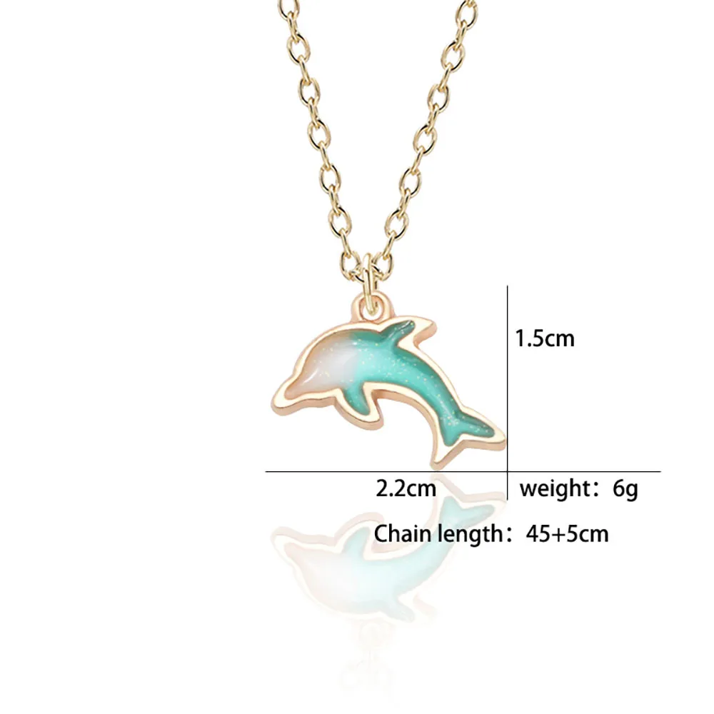 

Gothic Dolphin Pendant Necklace for Women Fashion Cute Animal Chain Choker Bohemia Cartoons Pendant Jewelry Gift