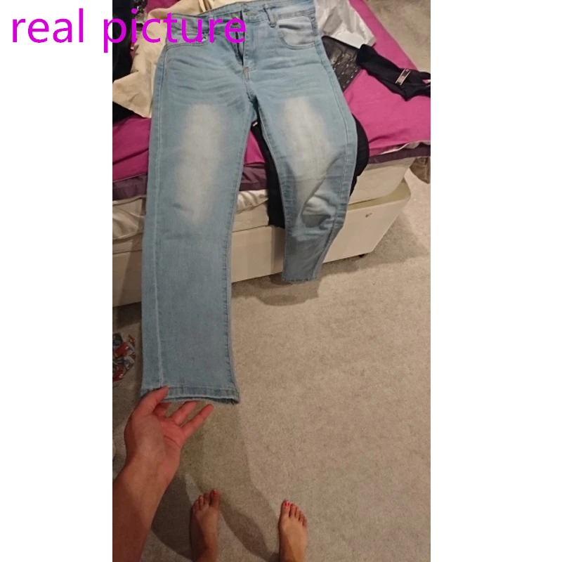 

Meihuida Jeans Fashion Hot Women Lady Denim Skinny Pants High Waist Stretch Jeans Slim Pencil Jeans