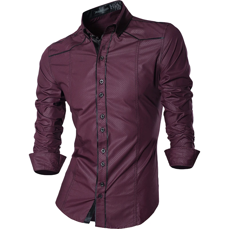 

jeansian Spring Autumn Features Shirts Men Casual Jeans Shirt New Arrival Long Sleeve Casual Slim Fit Male Shirts