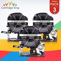 3pk 12 width white on black sd12kw lk 4bwv for epson 12mm label tape compatible for epson king jimteprapro printer lw 300 500