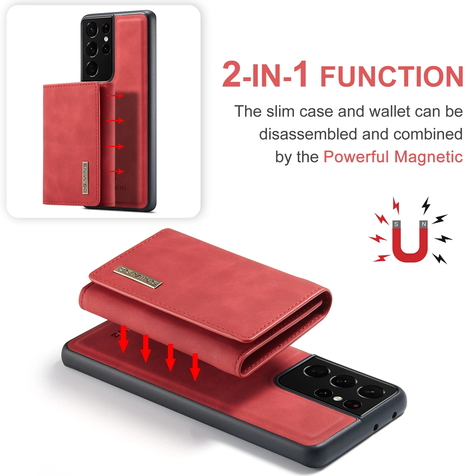 

Separate Wallet Retro PU Leather Case For Samsung Galaxy S21 FE S20 Note 20 A02S A03S A12 A22 A32 A42 A52 A72 A51 A71