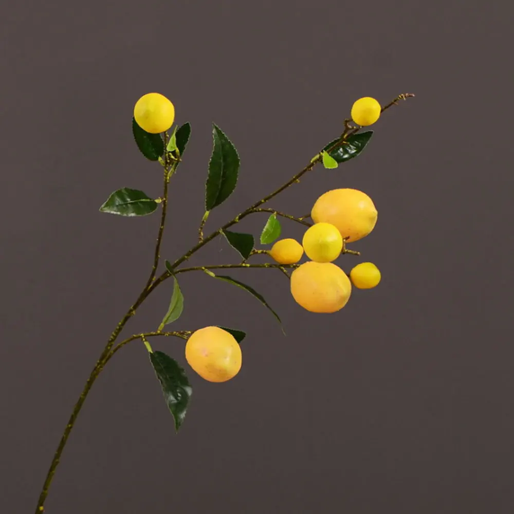 

Simulation Green Plant Artificial Fruit Flower Yellow Simulation Lemon Fruit Tree Branch For Home Table Diy Decoration