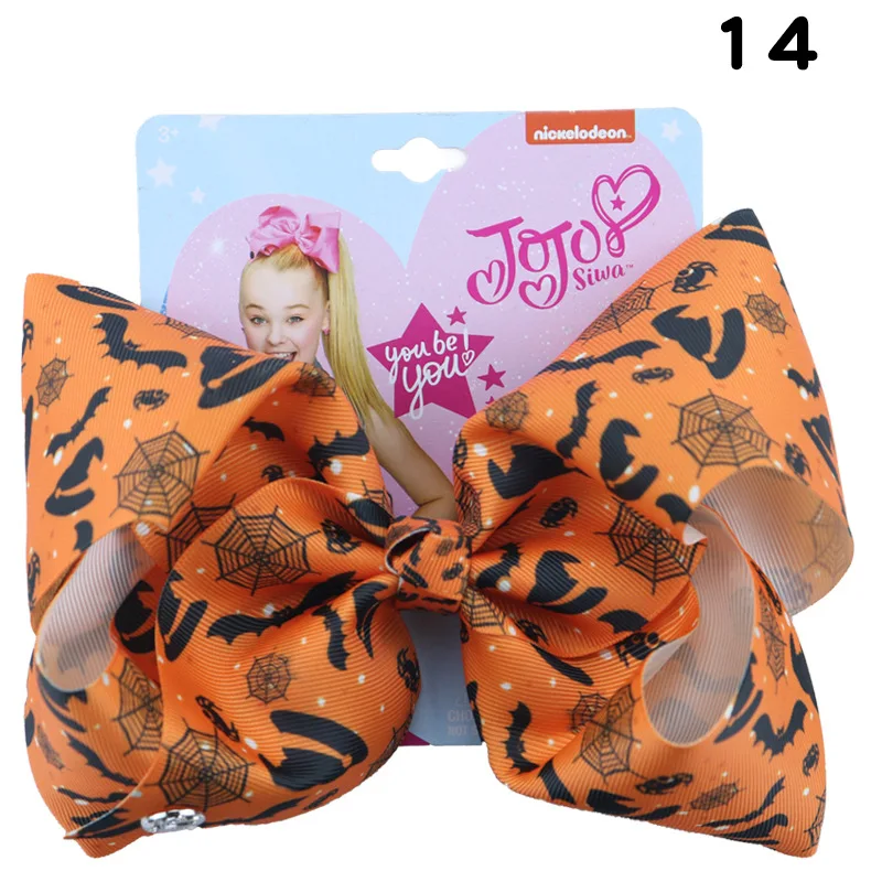 Бант Jojo Siwa для девочек зажим волос с большим бантом аксессуары Хэллоуина