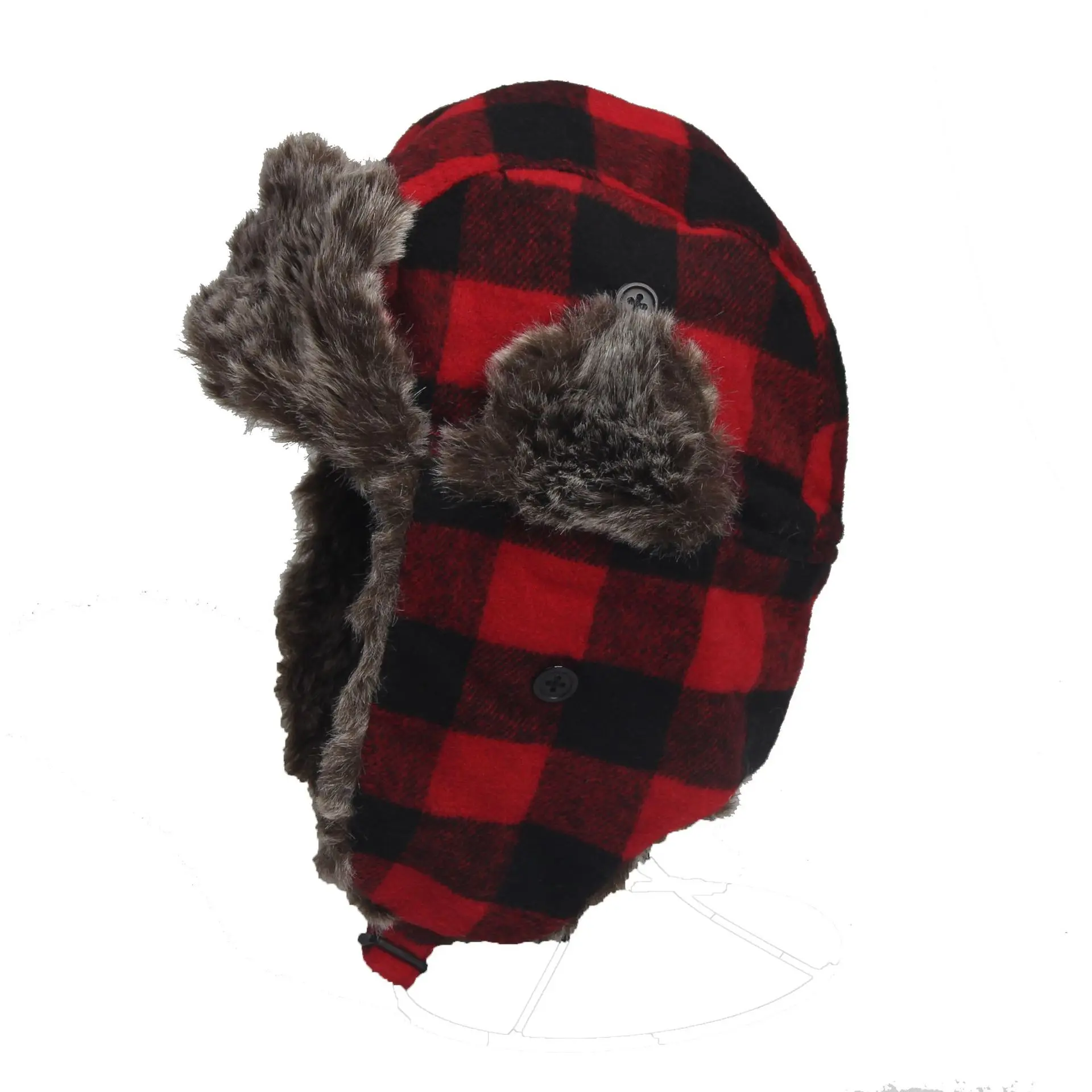 Зимние шапки для мужчин шапка бомбер меховая красная теплая ушанка