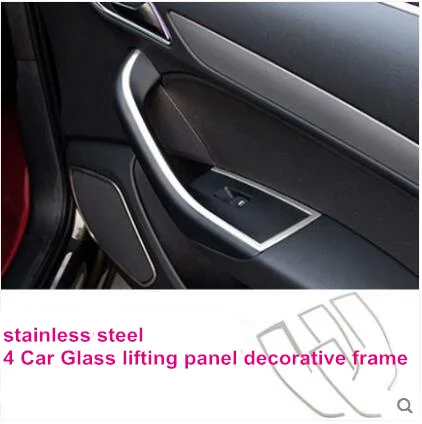 

Higher star 4pcs stainless steel Car window Glass lifting panel sticker,decorative frame for Audi Q3 2016-2018