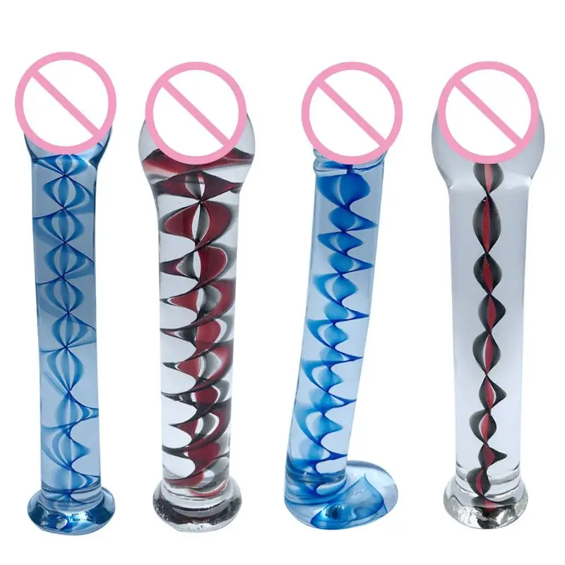 Стеклянный Кристальный фаллоимитатор Анальная пробка бусины искусственный