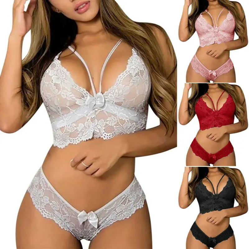 

Sexy Lace Thong Push Up Bra Set Panties Bra Underwear Suits Lingerie Nightwear