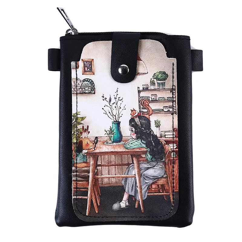 

Useful Fashion 3D Cartoon Printing Purse Mobile Phone Bag Ladies Shoulder Bag Call Phone Bags Cartoon Cute Print Small Wallet