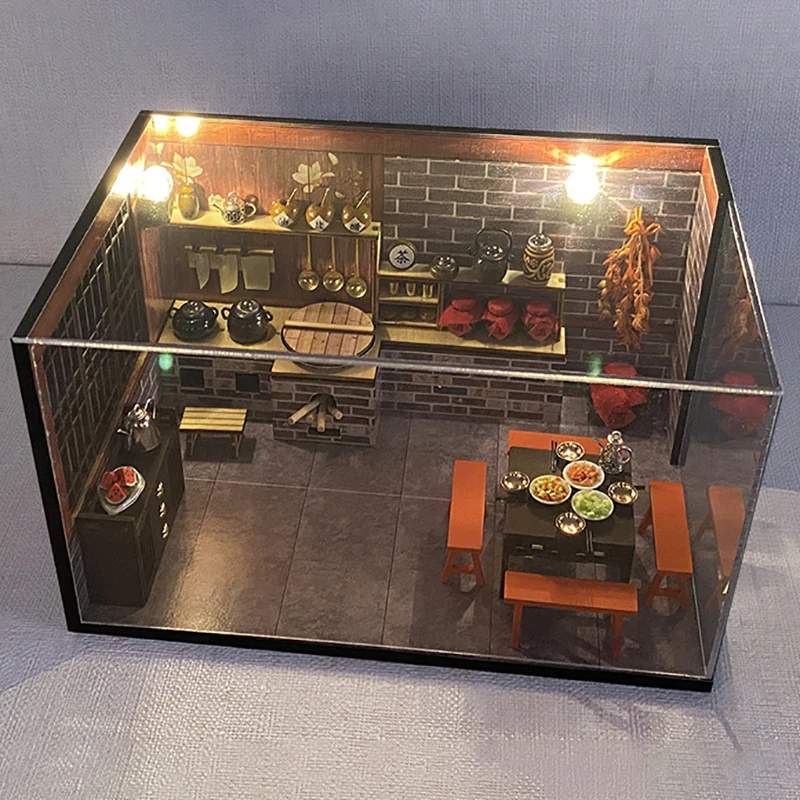 Деревянная миниатюрная китайская кукольная комната сделай сам наборы для