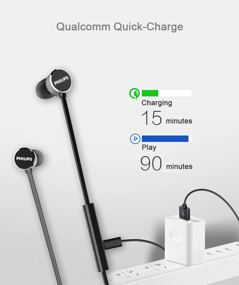 Оригинальные беспроводные bluetooth-наушники Philips TAUN102 спортивные bluetooth-наушники с IPX4 водонепроницаемые для huawei samsung Xiaomi