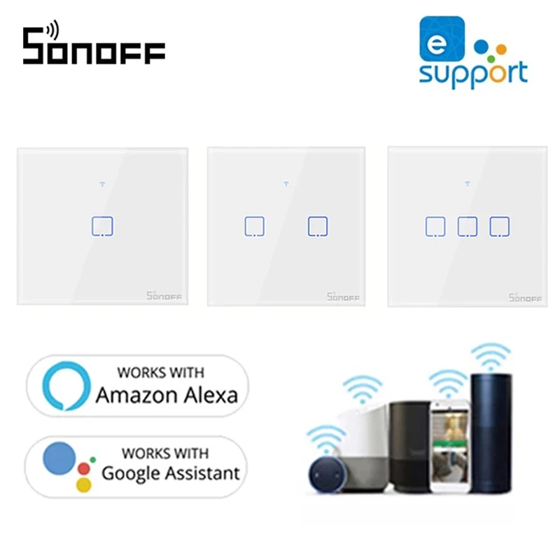 Умный выключатель SONOFF T0 серии US TX модули автоматизации для дома настенные