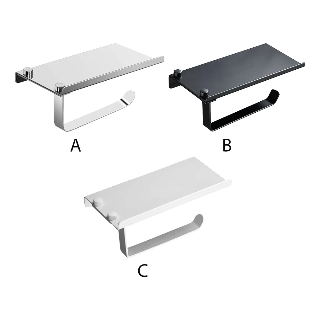 

Paper Roll Holder Bathroom Shelf Punching Restroom Storage Rack Anti-drop Organizer with Screws Restaurant Supply