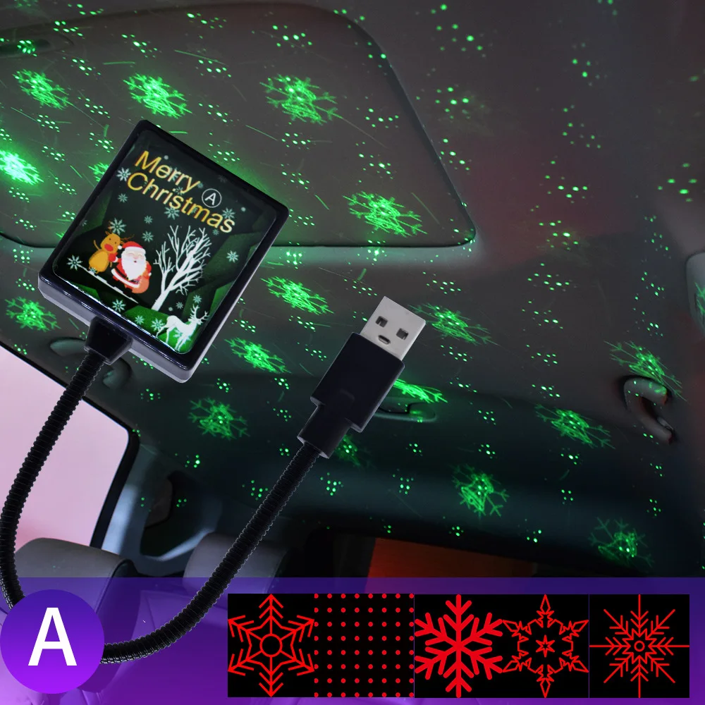 

Christmas Laser Lights USB Projection Christmas Night Lamp Bedroom Car Stage Room Atmosphere Decoration Romantic Party Lights