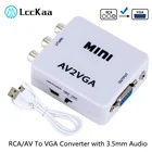 Мини-преобразователь LccKaa RCA AV в VGA, конвертер AV2VGA, преобразователь 3,5 мм аудио RCA в VGA для ПК на ТВ HD, компьютера на телевизор
