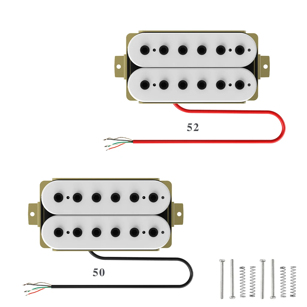 

NAOMI 2pcs 50mm+52mm Humbucker Pickup Electric Guitar Pickups Set For ST LP Style Guitar Replacement w/Hexagonal Pole Pieces