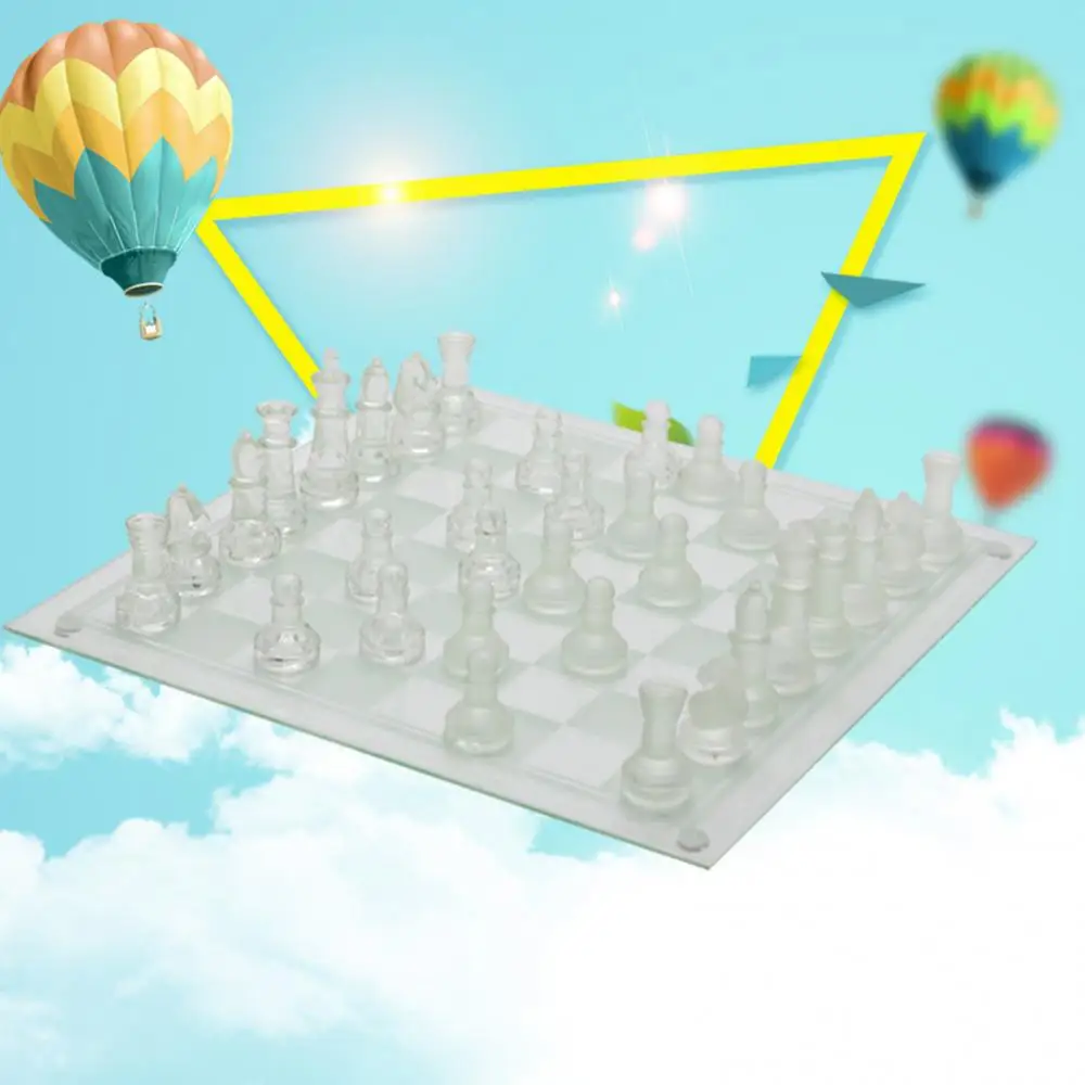 25x25 см матовые прозрачные стеклянные шахматы с шахматной доской