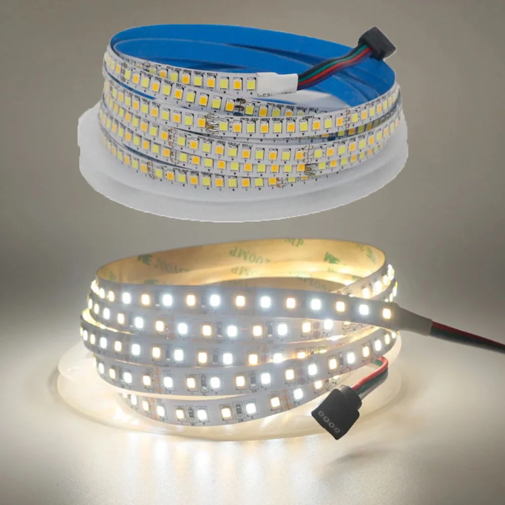 5 м двойной Цвет ультратонкое естественное освещение CRI 85 SMD2835 CCT затемнения