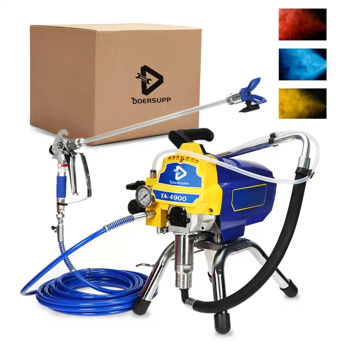 

DOERSUPP 2500W High-pressure Airless Sprayer Gun High-Efficiency Spraying Machine Airless Wall Paint Sprayer Power Tool Kits