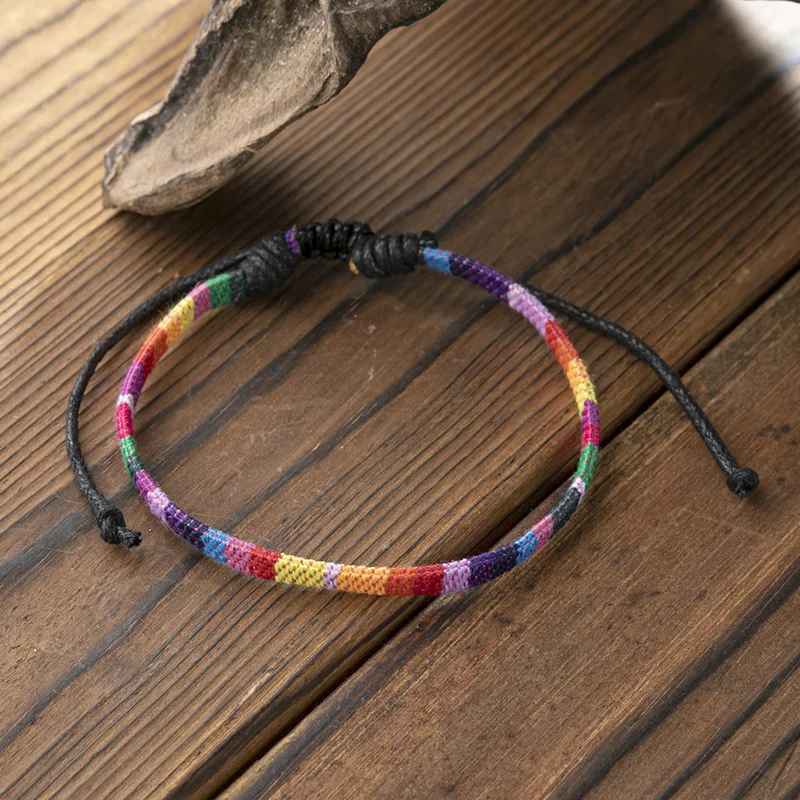 

Fashion beach Colorful hand-woven rainbow bracelet foot rope love is love bracelets beach accessories