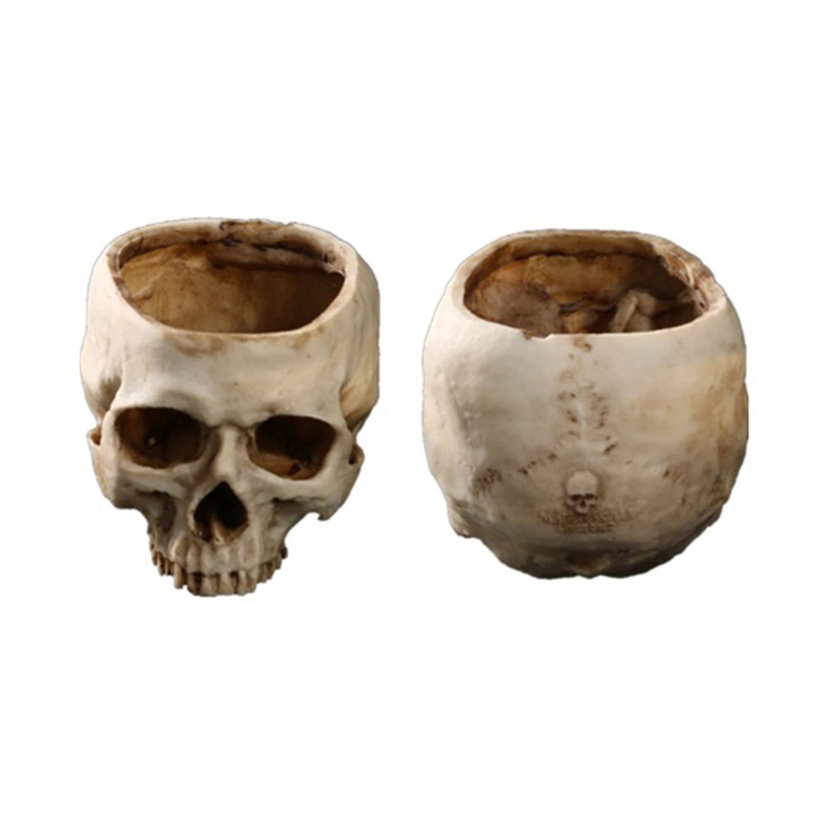 

Newly Simulation Skull Flower Pot Statue Decorative Scary Resin Storage Holder Ornament for Bonsai Garden 16.5*11.5*11cm MK