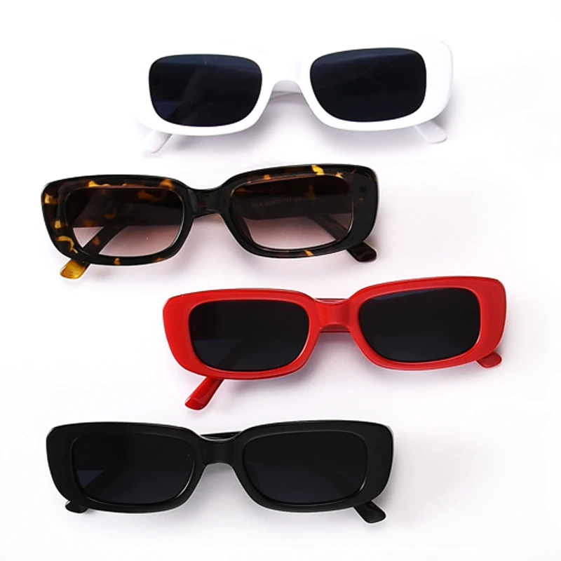 Маленькие Ретро прямоугольные солнцезащитные очки с тонкой оправой UV400 для