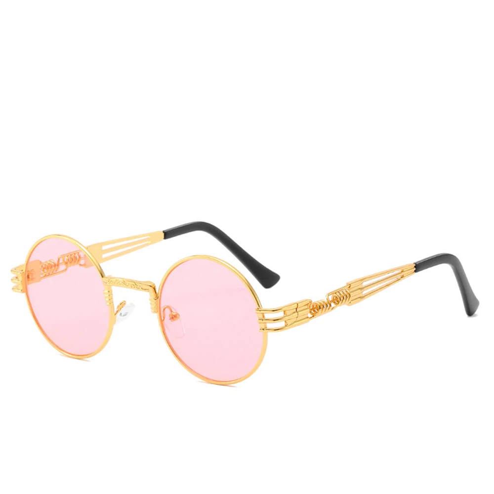 

Gothic Steampunk Sunglasses Men Women Metal Wrap Eyeglasses Round Shades Brand Designer Sun Glasses Mirror High Quality UV400