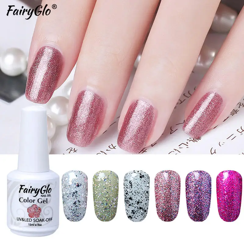FairyGlo 15 мл Блестящий Гель лак Полупостоянный гибридные Лаки отмачиваемый