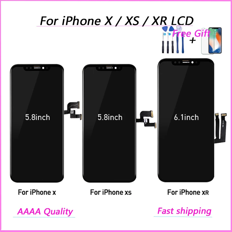 OLED дисплей для iPhone 8 8plus X XS XR сменный экран дисплея с реальным тоном и бесплатным