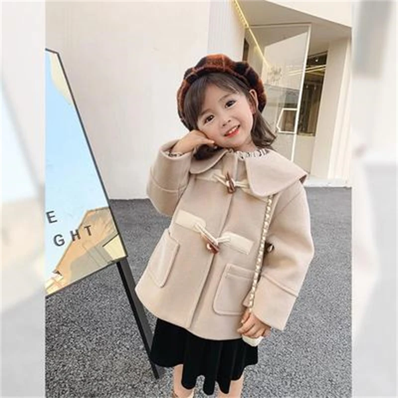 

Girls Boys Coat Jacket Plus Velvet Thicken 2021 Woolen Warm Winter Overcoat High Quality Sport Cotton Kids Children's Clothes