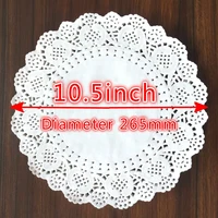 20pcs 10 5inch white round diameter 265mm paper lace doilies cake placemat for christmas party decoration