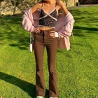 Женские джинсовые брюки Y2K, коричневые, винтажные, уличные, с высокой талией, модные, эстетичные, прямые, Pantalones Mujer