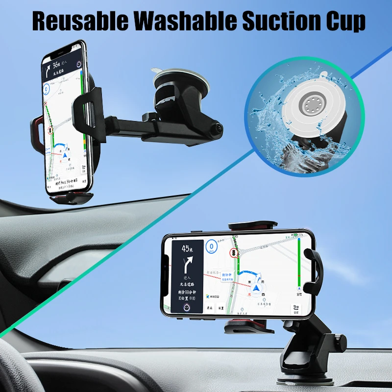 new sucker car phone holder mobile phone holder stand in car no magnetic gps mount support for iphone 12 11 pro xiaomi samsung free global shipping