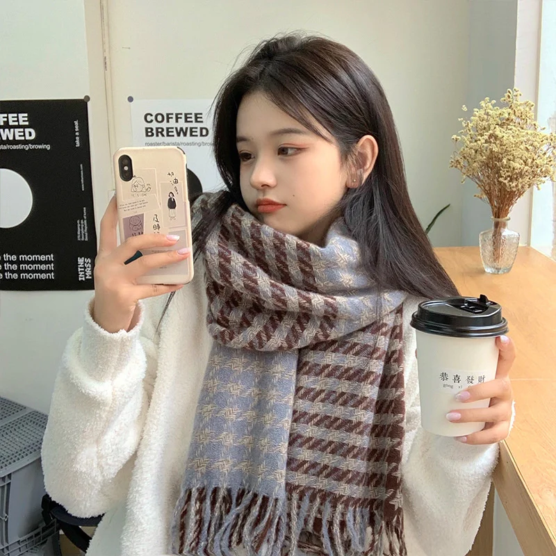 Женская универсальная шаль на осень и зиму нагрудник шарф женский кашемировый