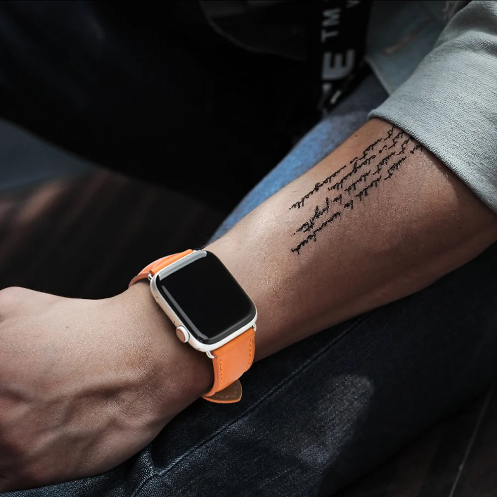 MAIKES для Apple Watch Band 44 мм 40 и ремешок часов аpple 42 38 натуральная кожа часы аксессуары