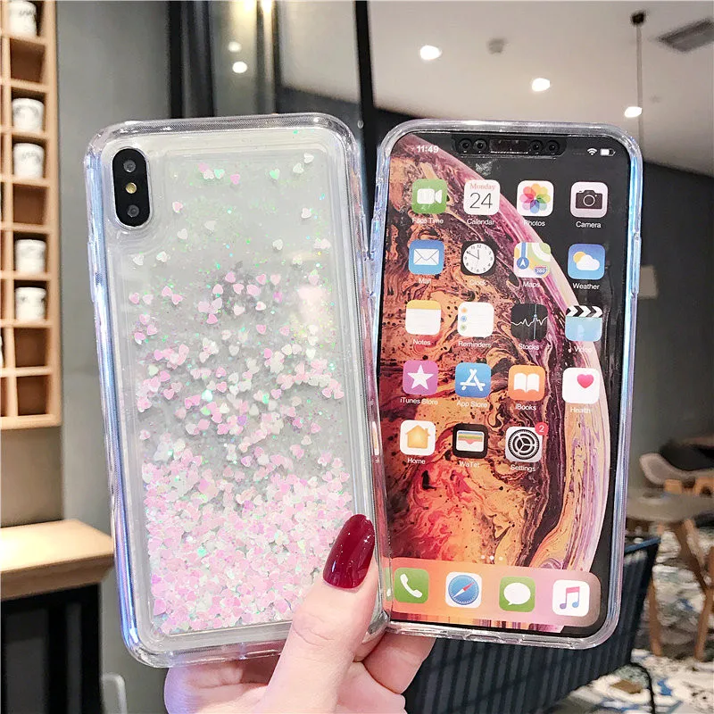 Мягкий блестящий чехол с жидким песком для Samsung Galaxy S10 plus S20 S9 S8 S7 S6 S5 задняя крышка