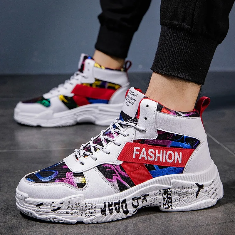 

High Top Running Shoes for Men Stylish Men's Sneakers Breathable Mesh Sports Man Shoes Lace Up Walking Zapatillas Brand Trainers