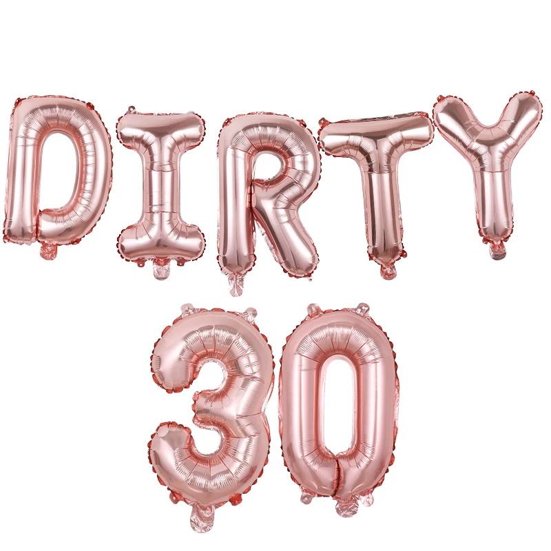 7 шт./компл. грязные 30th фольгированные шары С Днем Рождения украшения для дня