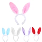 Головные уборы с милыми ушками кролика, удобные головные уборы из искусственного кролика в стиле аниме, аксессуары для волос для девочек