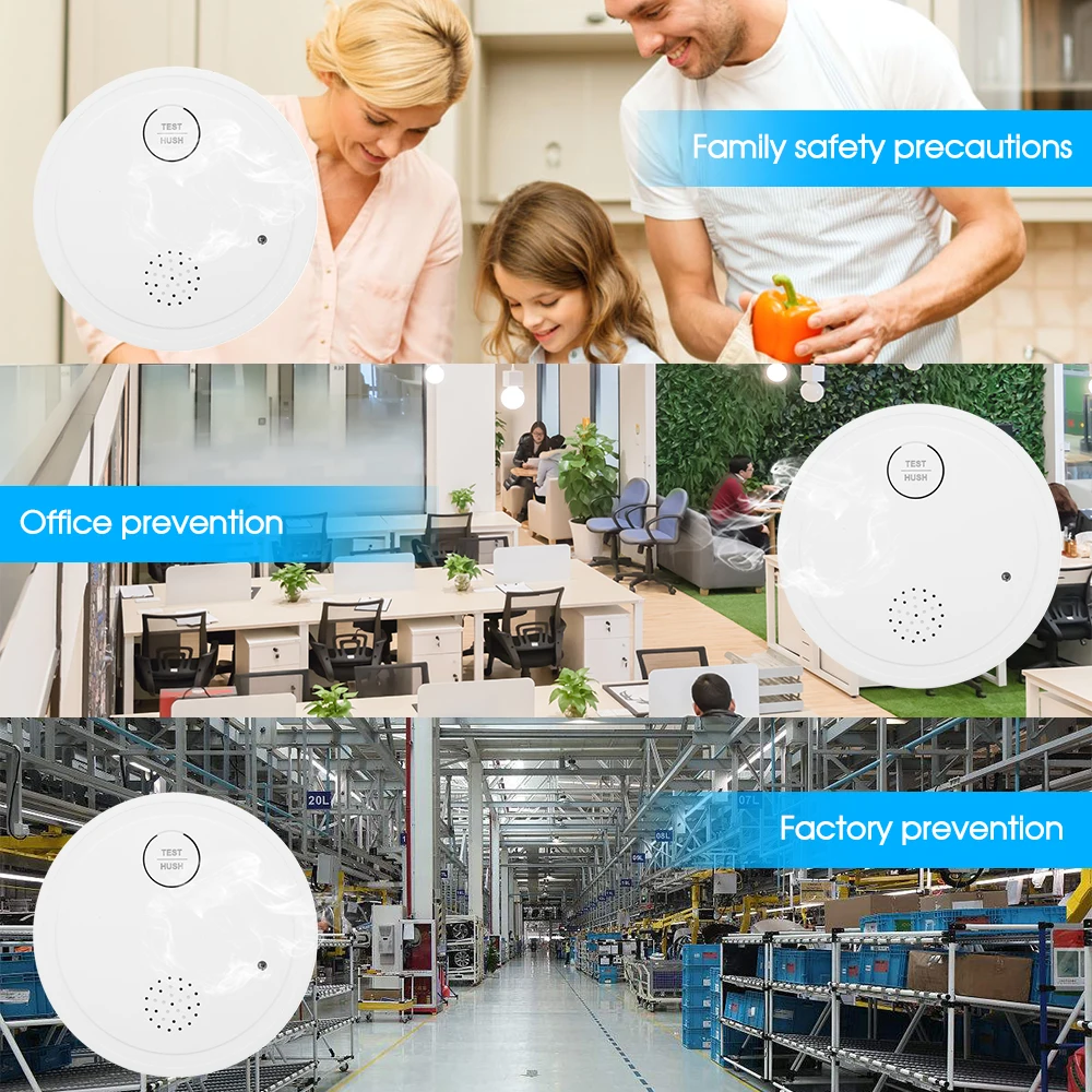 Tuya 433 МГц WiFi стробоскоп детектор дыма Беспроводная независимая сигнализация домашний охранный детектор дыма датчик пожарное оборудование