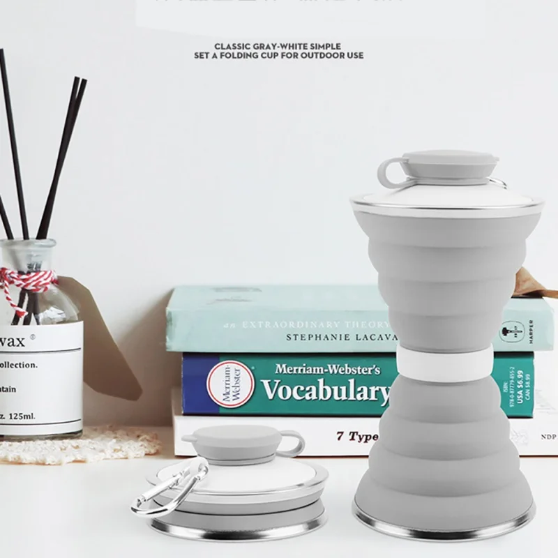 

Силиконовая складная бутылка для воды, туристическая Спортивная бутылка для воды, уличная портативная складная бутылка для воды с выдвижны...