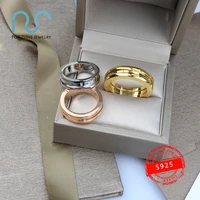 s925 sterling silver ring zero ring brand luxury single ring rose gold silver ring trendy simplicity original jewelry with logo