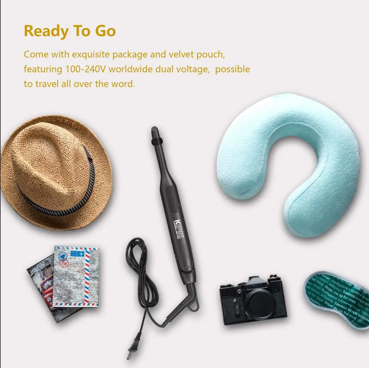 Выпрямитель для волос KIPOZI профессиональный компактный короткий титановый