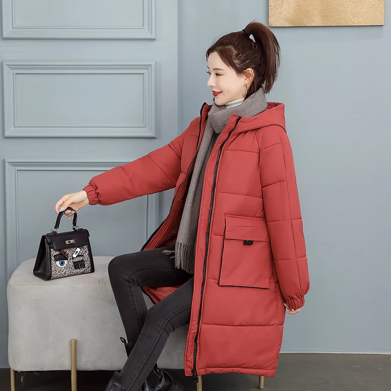 Fashion Windproof Thick Jacket Women Winter Outerwear Coats Female Long Casual Warm Oversize puffer jacket Student Parka branded