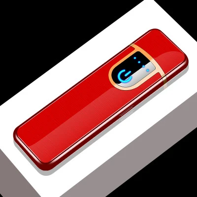 Red Зарядная электрическая зажигалка креативная USB мини-сигарета перезаряжаемая сигара металлические электронные зажигалки сенсорные гаджеты для мужчин - Color: Red