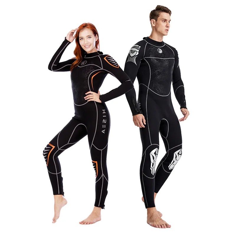 3MM Women Anti UV Sunscreen Neoprene Snorkeling Surfing WetSuit Men Scuba Spearfishing One Piece Triathlon Beach Diving BodySuit